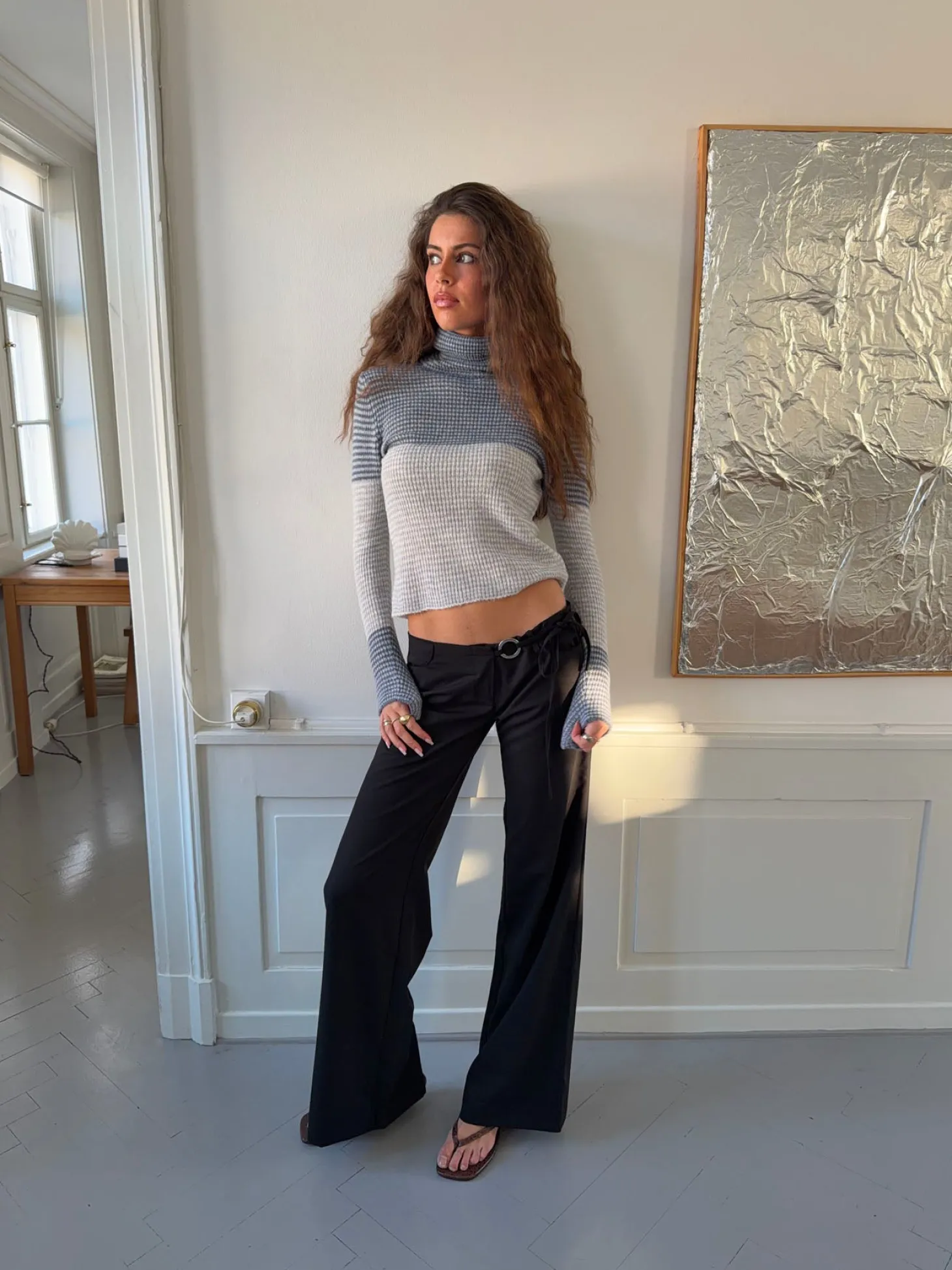 Vinna suitbukser med metalring - Sort
