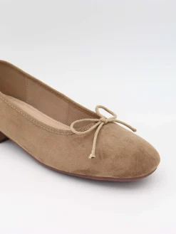 Yuna ballerina med hæl - Beige