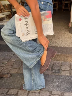 Yuna ballerina med hæl - Brun