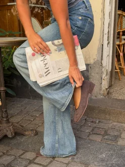 Yuna ballerina med hæl - Brun