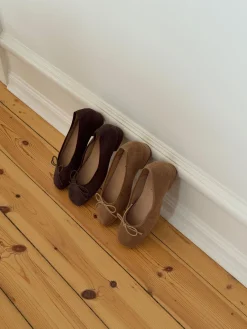 Yuna ballerina med hæl - Brun