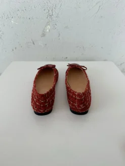 Zamora ballerina sko mønster og sløjfe - Rød