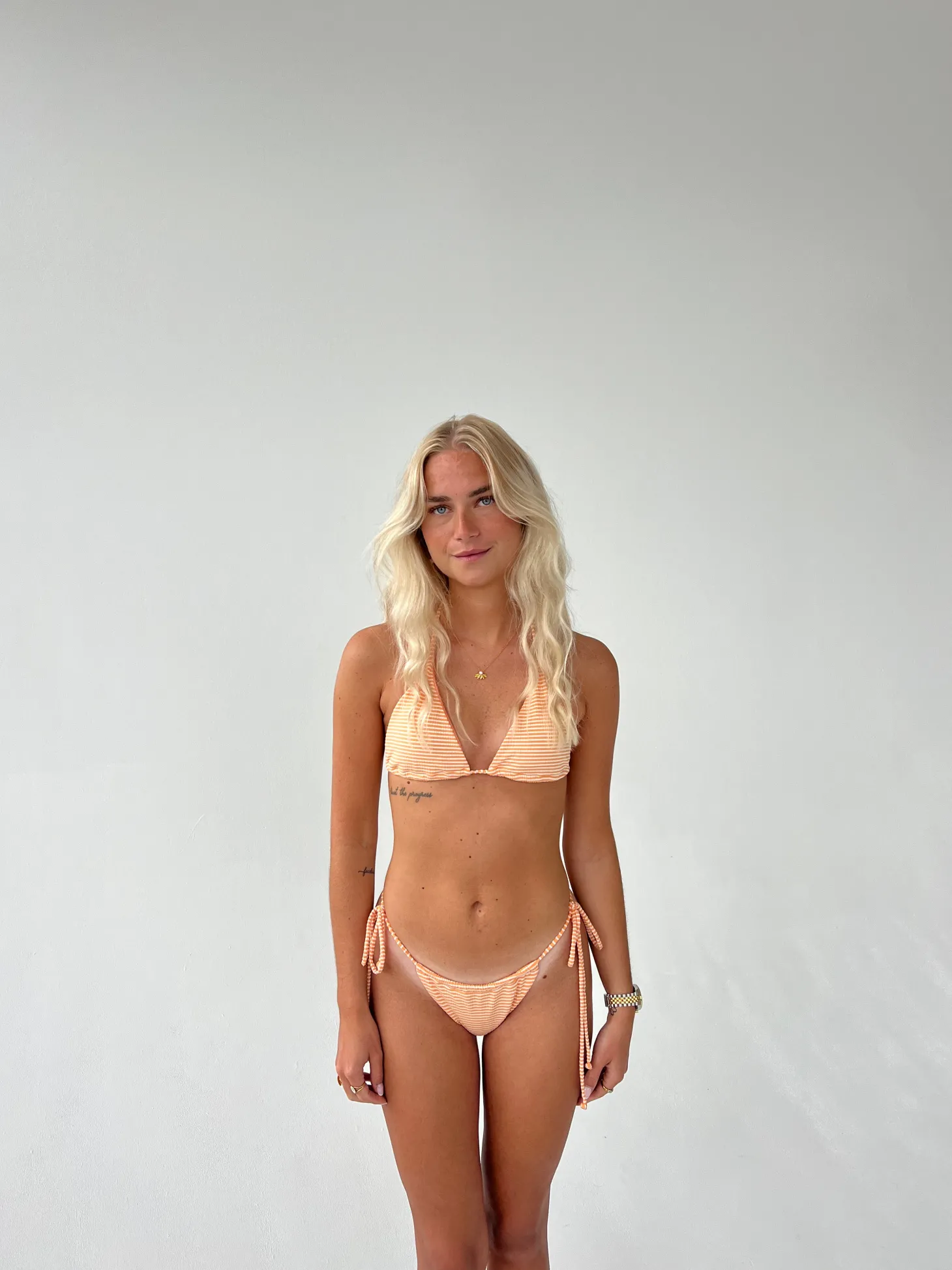 Zendaya bikini - Orange/hvide striber