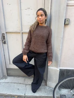 Zuzanna mohair striktrøje - Brun