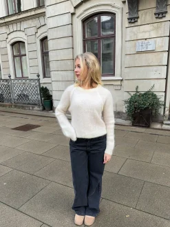 Zuzanna mohair striktrøje - Hvid